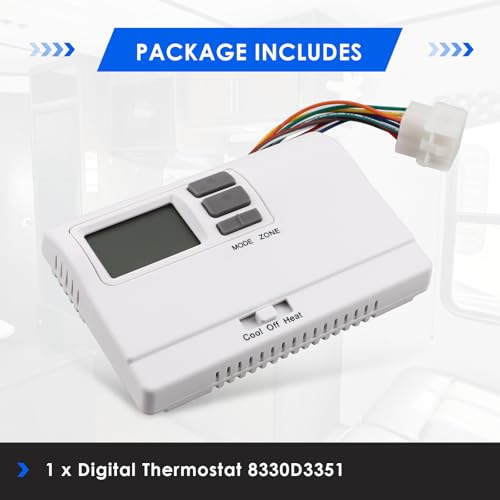 Image of 8330D3351 Rv Thermostat Compatible with Coleman 8330D3351 Digital Heat /Cool Wall-Mount White Thermostat