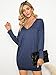 ZANZEA Women's V Neck Long Sleeve Casual Oversized Baggy Tops Loose Blouses Pullover Tunic Sweater Sweartshirt Dress Blue Large