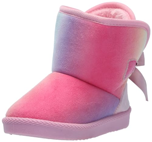 Josmo Girl's Rainbow Winter Outdoor Non-Slip Faux-Fure Soft Comfort Boots