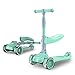 Ygqtbc 2-in-1 Monopattino con Sedile/Rimovibile, Tre Ruote Scooter con LED Illumina in su Ruote, Regolabile in Altezza for Bambini e Toddlers Ragazze o Ragazzi (Color : Green)