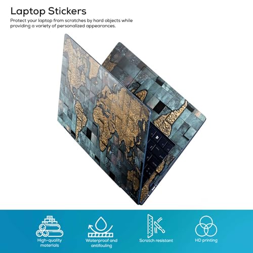 Image of Galaxsia World Map D12 Full Body Vinyl Laptop Skin /Sticker /Cover Upto 15.6 Inches Laptops Laminated-Removable-HD Quality Compatible for Hp-Dell-Sony-Lenovo-Asus etc.(15x10 Inches)
