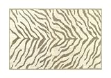 Allure Jacquard-Badematte, Zebramuster, rutschfest, Creme/Beige, superweicher Badezimmerteppich, 50 x 80 cm