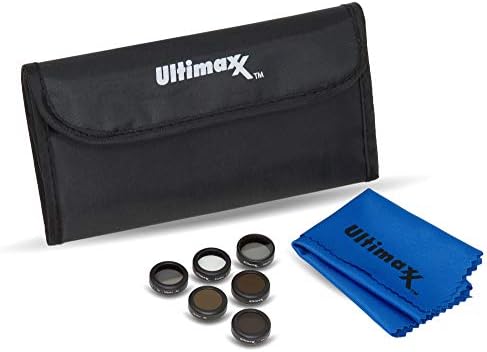 Ultimaxx 8PC Camera Lens Filter Kit for DJI Mavic Air, Multi-Coated Filters Lens Protector Accessories, Set of 6 Filters (UV, CPL, ND4, ND8, ND16, ND32) Includes Carry Case and Cleaning Cloth
