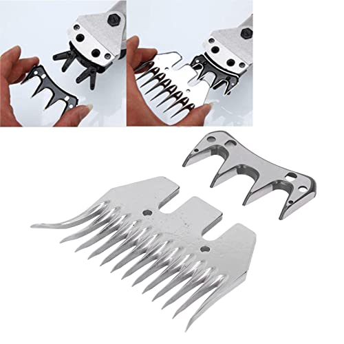Tesoura de Ovelha Lâmina 13 Dentes Curvos Aço Carbono Alto Aparador de lã Pente Cortador Aparador