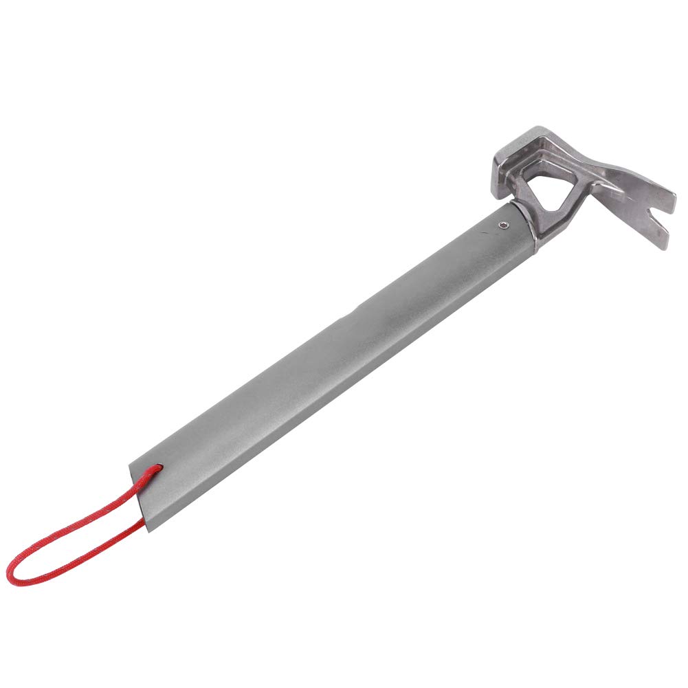 Multifunktionaler Camping Hammer, Edelstahl Leichte Zeltstifte Pfahl Nagelzieher Entferner für Camping Wandern Gartenarbeit