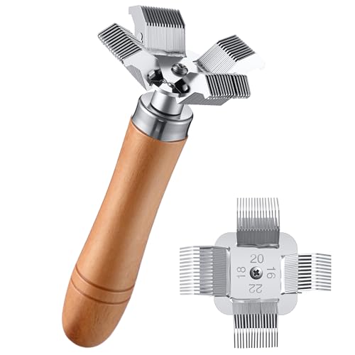 Enhon AC Fin Comb Straightener, Air Conditioner Fin Straightening Tool, Air Condenser Radiator Clean Integrated Metal Tool, 16, 18, 20, 22 Fins/Inch, Material Upgrade Rugged and Easy to Use