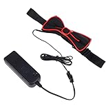 PartyKindom LED Glowing Bow Tie Party Accessory Red Flashing Luminous Collar Tie for Halloween Festival Performance