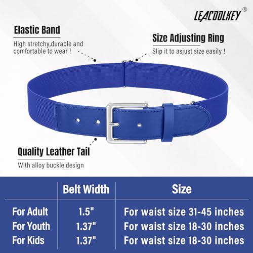 Image of LEACOOLKEY Baseball Belt and Socks Combo Set Adjustable Softball Socks and Elastic Belt for Youth and Adult