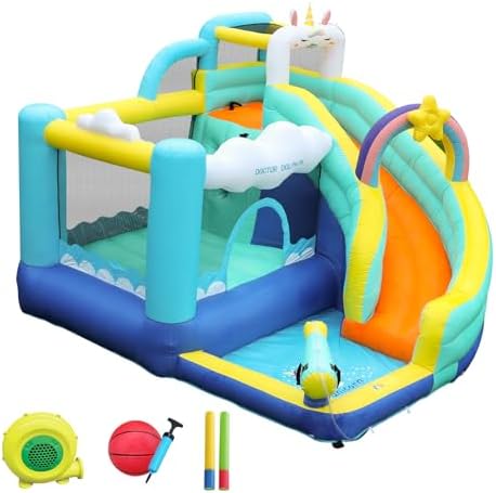 Doctor Dolphin Bounce House, Unicorn Water Slide Bounce House, Wa...