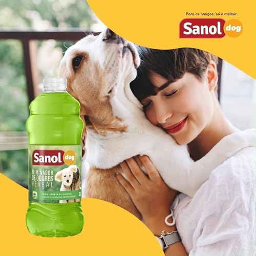 Sanol Dog Eliminador De Odores Para Cães E Gatos Herbal 2 Litros Verde