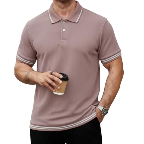 Image of Mack Jonney Men's Premium Jacquard Polo T-Shirt | Short Sleeve Soft Knit Fabric | Stylish Casual & Smart Wear Polo-M6907