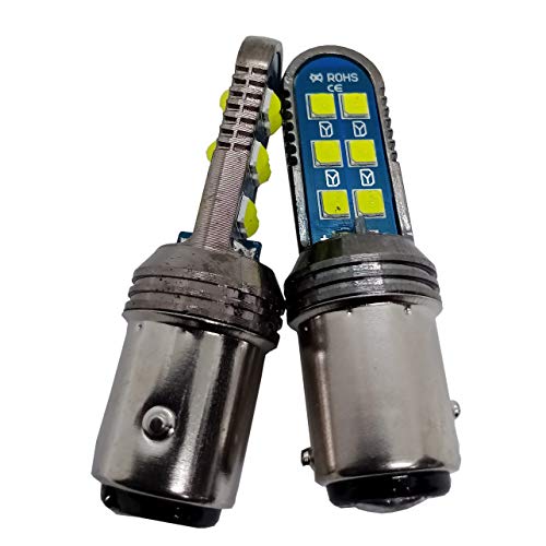 Image of Universal Bay15D 1157 Led Parking Back Tail Light For All Car And Bikes Strobe Function Pack Of 2, White
