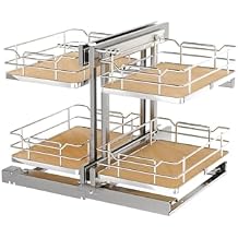 Rev-A-Shelf Maple Two-Tier Elite Optimizer w/Soft-Close for 15" Blind Corner Cabinet Openings