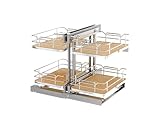 Rev-A-Shelf Maple Two-Tier Elite Optimizer w/Soft-Close for 15' Blind Corner Cabinet Openings