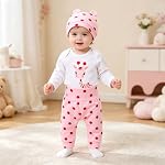 Mignon bébé nouveau-né vêtements girafe Romper + Pink Pant + Hat Outfit Set