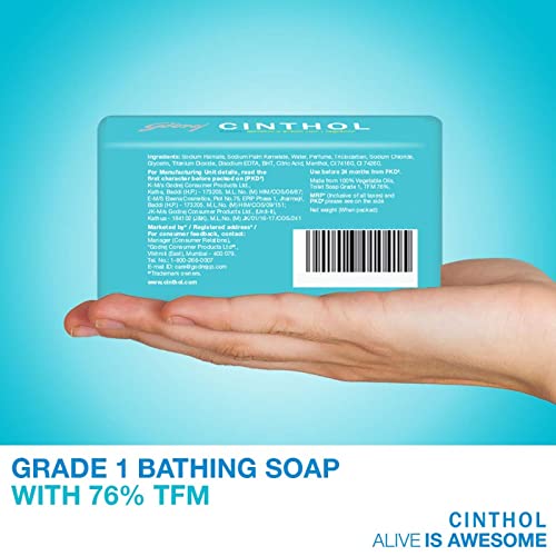 Cinthol Cool Bath Soap - 100g (Pack of 8) | Grade 1 Bathing Soap | with Icy-cool Menthol | For All Skin Types