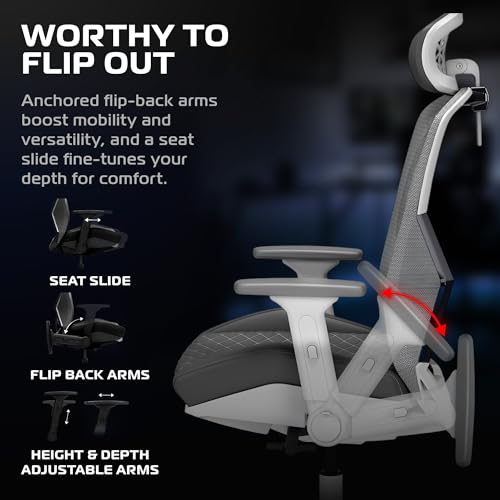 Image of RESPAWN SPIRE Ergonomic Office Chair with Lumbar Support, Mesh, Flip Arms
