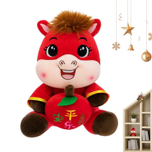 Generico Plüschpferd zum Neujahr des Mondes - Cartoon-Maskottchen, Symbol und Frieden | Dekoration Schlafzimmer Wohnzimmer Tisch Nachttisch, Plüschgeschenk