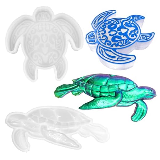 2 Pcs 3D Sea Turtle Animal Silicone Molds, AIFUDA Large Sea Turtle Silicone Molds for Resin DIY Resin Casting for Desktop Aquarium Fish Tank Decor