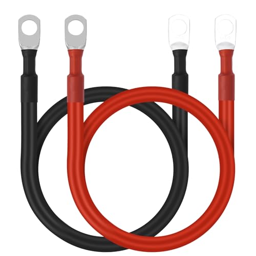 letivay 2FT 4 AWG Battery Cables Fitted with 3/8
