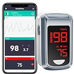 HOLFENRY Pulse Oximeter Bluetooth for Heart Rate, Fingertip Pulse Oximeter, Oxygen Monitor Finger Adults With Free APP, Blood Oxygen Monitor Finger for Outdoor Sports, Travel And Business Trip