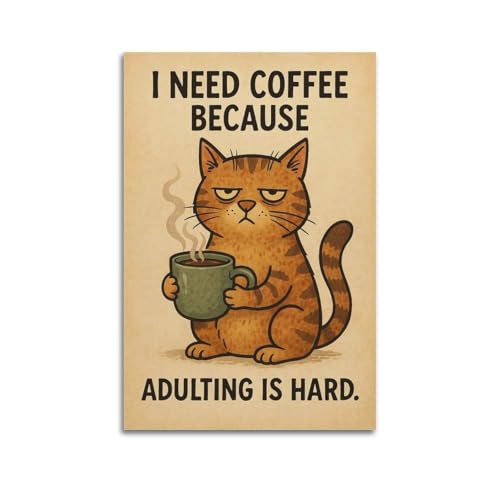 Affiches de chat café toile vintage grand format pour habiller un mur nu