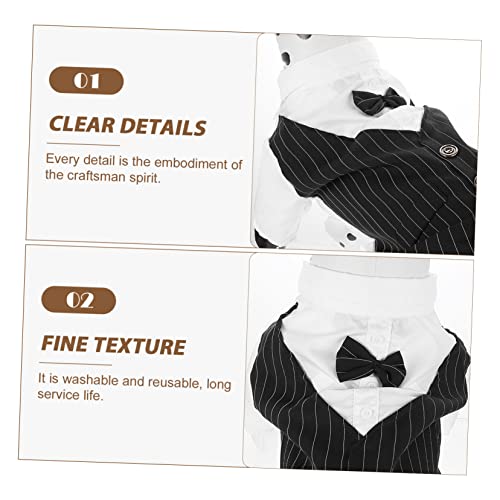 Disfraz tuxedo de boda para perros talla XXL negro miniatura 3