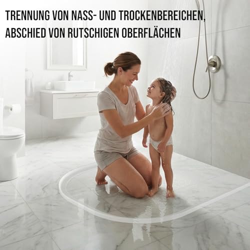 Hzetuu Schwallschutzleiste Dusche Selbstklebend Silikon - 1.5M Transparent Wasserstopper Dusche Für Badewannenabdichtung, Küchenspülbecken, Badezimmertüren Schwelle, Spalt Kleiner 20MM