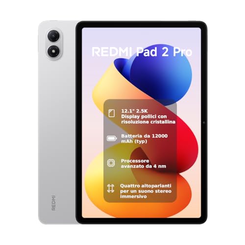 【Fluidità con frequenza di aggiornamento fino a 120Hz】Il display del REDMI Pad 2 Pro con frequenza adattiva fino a 120Hz garantisce immagini fluide e reattive, ideali per film, giochi e navigazione senza interruzioni.