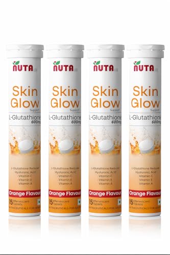 Image of GLUTATHIONE 600mg, HYALURONIC TABLET WITH VITAMIN-C&AE | Advanced L-Glutathione help for Skin & Wellness inch. Skin Glow formula, Help to Skin Lighting, Hydration, Anti-Aging, Pigmentation And Tan Removal | Orange Flavor- For Men & Womel | 60 tablets