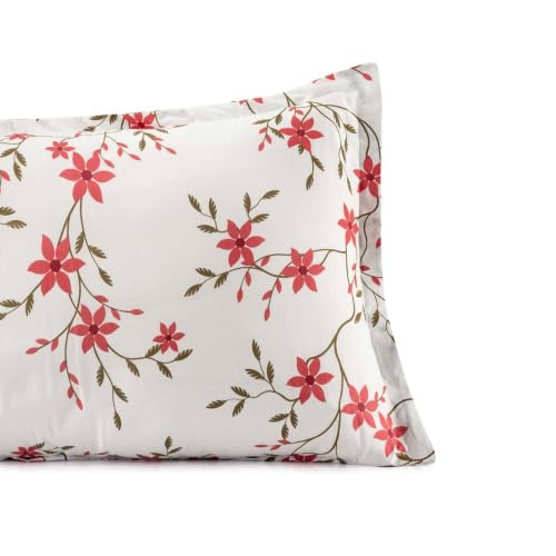 Image of Wakefit 100% Cotton Pillow Cover Set of 2 | 200 TC Soft & Breathable Pillow Cases | Standard Size 18 x 27 Inch | Skin Friendly, Durable & Gentle Machine Washable | Sakura White
