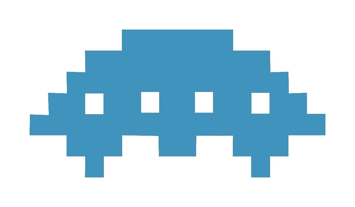 Wild Dingos LLC Space Invaders Style Ship Wall Decor Vinyl Sticker Light Blue