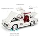 imtfzct 1955 300sl Oldtimer Modell, 1/32 Spielzeugauto mit Sound- und Lichtfunktion, Kinderspielzeug Modellauto mit Pull-Back-Funktion, Modellauto in Sammlerqualität, Geschenk für Kinder (weiß)