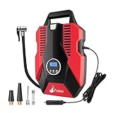 👌 【Excelente Calidad y Servicio al Cliente】 Inflador de neumáticos Foseal Viene con estuche de transporte, con 3 accesorios adaptadores diferentes, lo que lo hace perfecto para automóviles, bicicletas, equipos deportivos, baloncesto, juguetes y otros inflables. Material duradero, resistente al agua, a prueba de golpes, de forma hermosa y compacta. Resolveremos todos los problemas de calidad en un plazo de 18 meses.