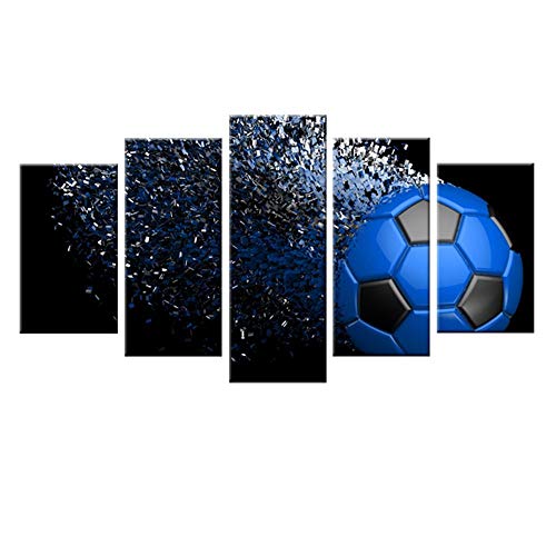 gold mi Soccer Match Canvas Wall Art for Kids' Room Wall Decor Artwork Football Course Wall Pictures - //coolthings.us