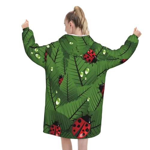 Sweat à capuche couverture coccinelle peluche oversize - 3