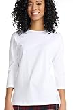 ESTEEZ 3/4 Sleeve Shirt for Women - White Tshirts Shirts for Women - White T Shirt Womens - Womens 3
