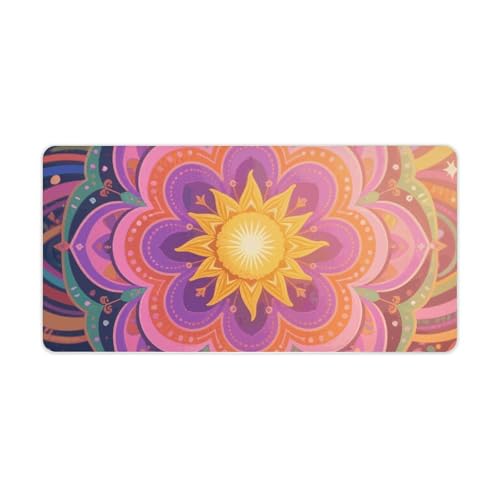 Desk Pad Protector 24x12 Inch Extended Bohemian Mandala miniatura 5