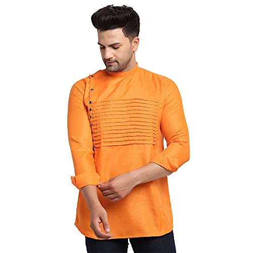 Image of SAIFOO Men's Rich Cotton Blind Short Kurta