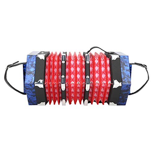 Concertina Instrument Professional, Bright Colors, Ergonomic Design, Bag Included, Suitable for ChildrenAdults (Red) () (Royal Blue)