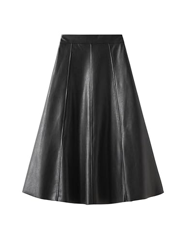 Women's Faux Leather Skirt Vintage High Wiast A Line Bodycon
