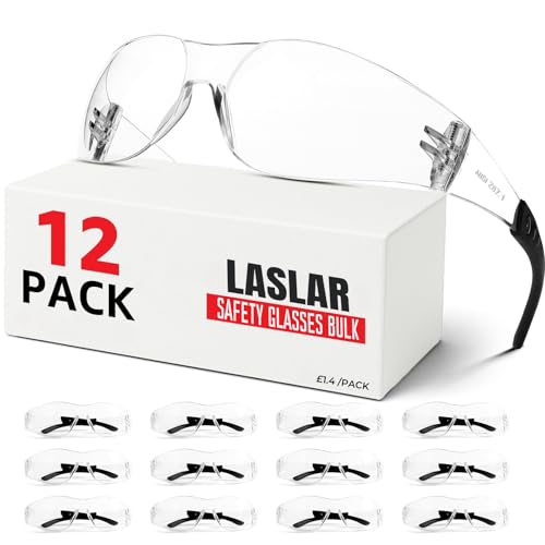 Safety Glasses for Work - Clear Lenses 12 Pack, Safety Googles for Men Women, Impact Scratch-Resistant Lens Eye Protection for Lab,Construction,Shooting Range,Woodworking,Gifts for Valentine's Day Men