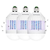 vertmuro Bug Zapper Light Bulb, 2-in-1 Indoor Electric Mosquito Killer Lamp with UV LED Light, Fly Insects Trap for Home Entryway Balcony Patio(3 Pack)