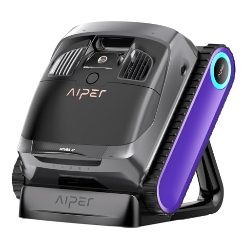 AIPER Scuba X1 6600 GPH High-Power Suction with Dual-Jet, Upgraded Battery Life and Cross Pattern Smart Navigation, Horizontal Waterline Scrubbing, Ideal for Inground Pools up to 2,150 sq.ft