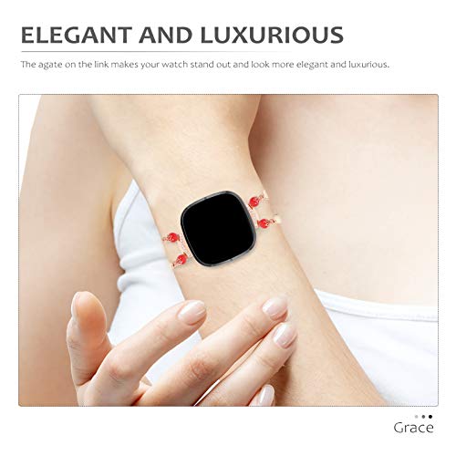 ULTECHNOVO Aço Inoxidável Do Vintage Ágata Bead Wrist Band Compatível para