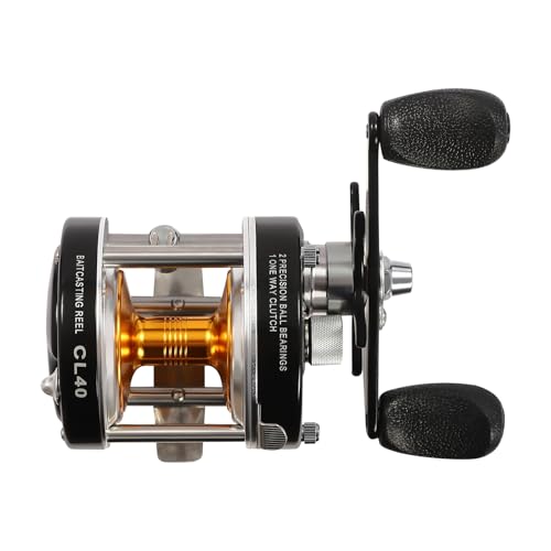 Baitcast - Carrete de pesca para mano derecha, carretes de spinncasting, carretes lisos, capacidad de tracción máxima de 30 libras, sal, cebo de agua dulce y pesca de cebo (negro)