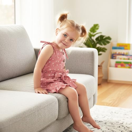 Image of Toddler Girl Clothes Baby Summer Cute Halter Romper 6 Months to 5 Years Old