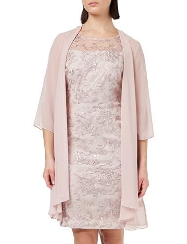 Gina Bacconi Embroidered Dress with Matching Chiffon Jacket Vestido de cóctel, Rose Pink, 42 para Mujer