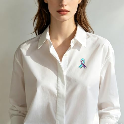Image of 6Pcs Awareness Enamel Ribbon Lapel Pins Ribbon Brooch Pin for Charity Events Survivor Campaign Party Favors Supplies