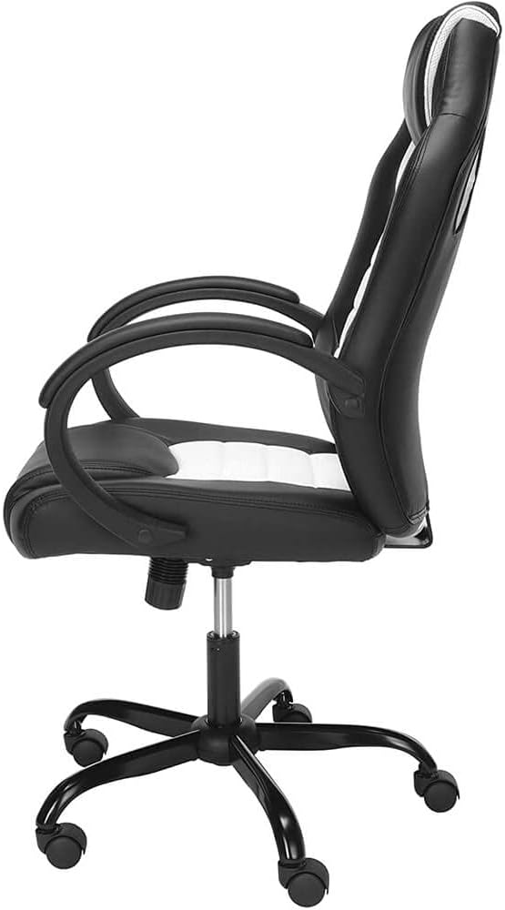 OFM ESS Collection High-Back Gaming Chair, Padded Loop Arms, White